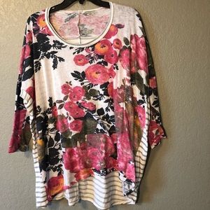 Floral & Stripe Top Boutique Top